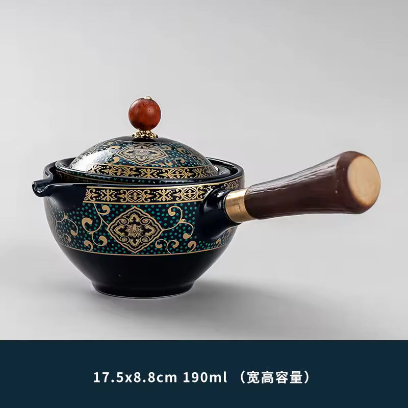 Gravity Balance Creative Rotating Elegant Tea Brewing Side Handle Pot Simple Anti-scalding Hand Free Teapot Tea Set Tea Maker