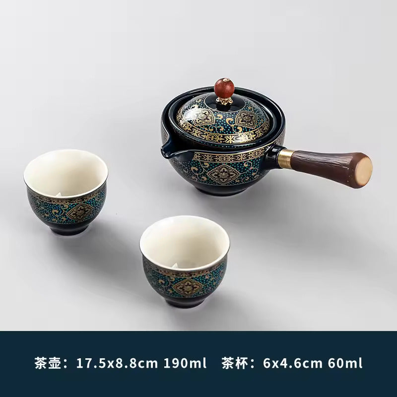 Gravity Balance Creative Rotating Elegant Tea Brewing Side Handle Pot Simple Anti-scalding Hand Free Teapot Tea Set Tea Maker
