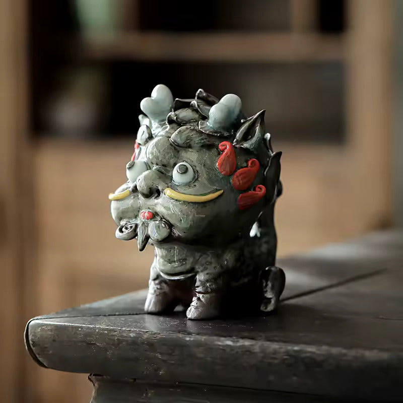 Tea Pet Decoration Fine Ceramic Creative Zhaocai Dragon Can Raise Qilin Tea Play Tea Table Zhong Kui Kung Fu Tea Set Accessories