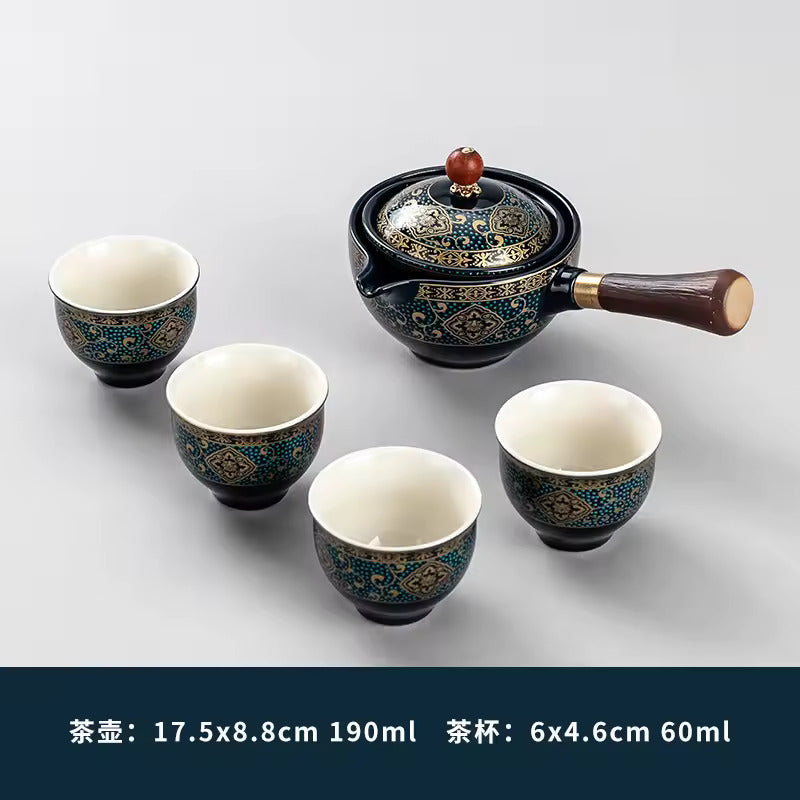 Gravity Balance Creative Rotating Elegant Tea Brewing Side Handle Pot Simple Anti-scalding Hand Free Teapot Tea Set Tea Maker