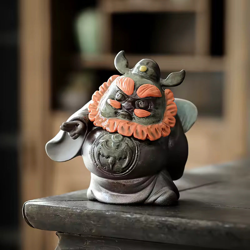 Tea Pet Decoration Fine Ceramic Creative Zhaocai Dragon Can Raise Qilin Tea Play Tea Table Zhong Kui Kung Fu Tea Set Accessories