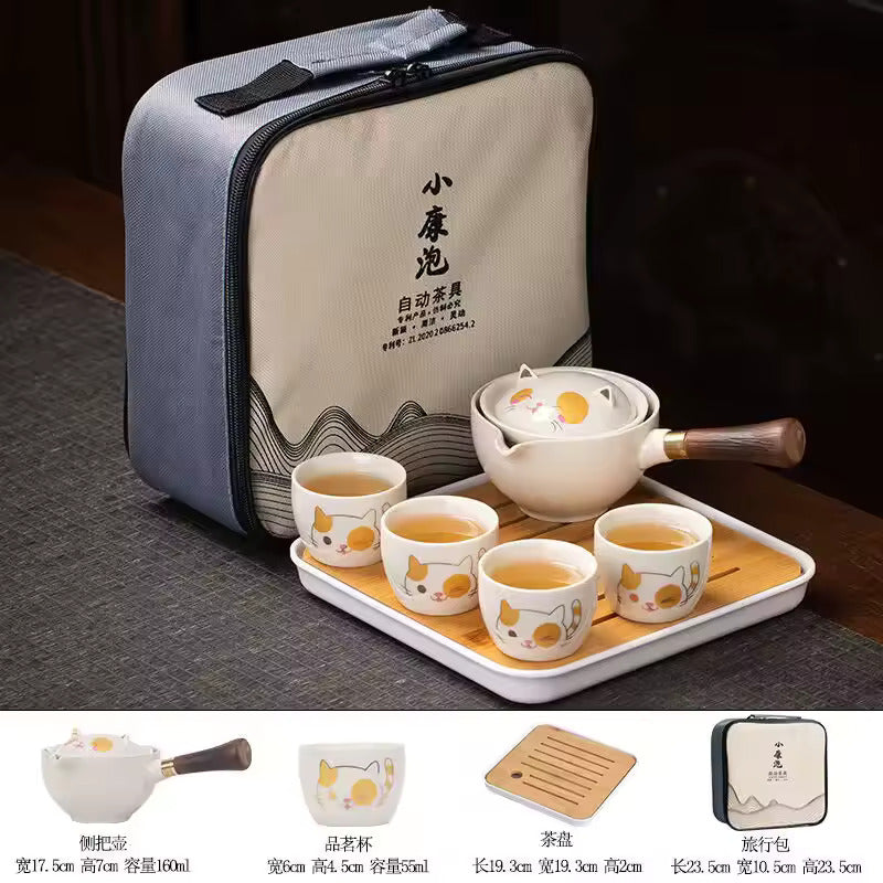 Gravity Balance Creative Rotating Elegant Tea Brewing Side Handle Pot Simple Anti-scalding Hand Free Teapot Tea Set Tea Maker