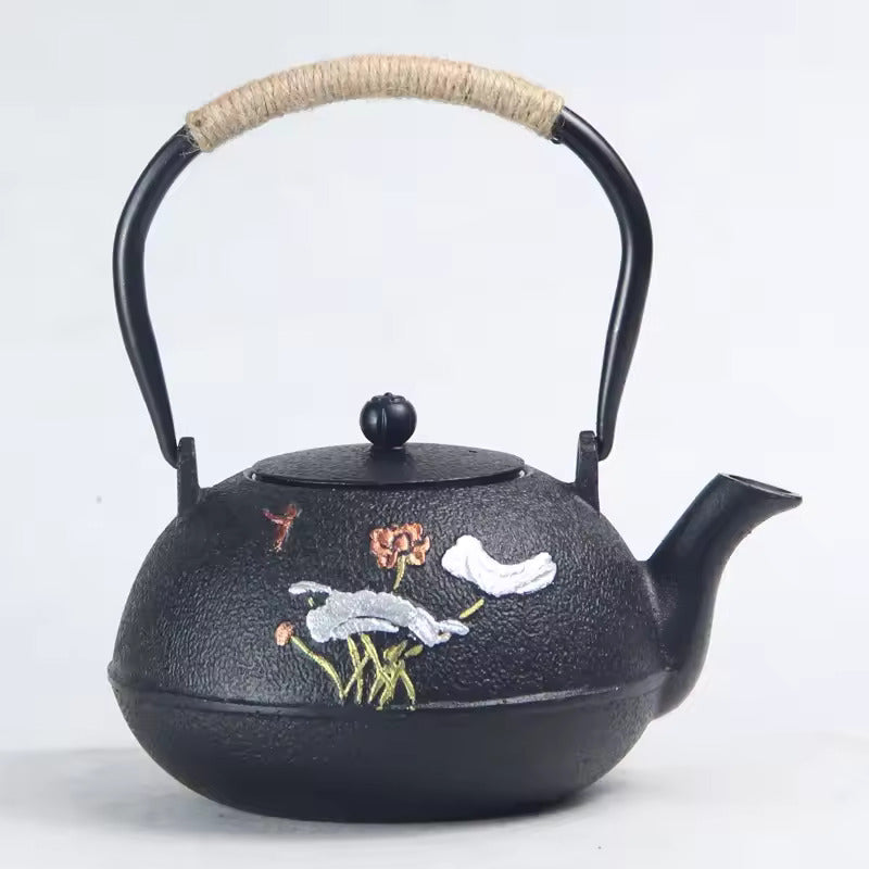 Japanese Style Handmade Iron Kettle Cast Iron Tea Kettle for Boiling Water and Making Tea Home Kung Fu Tea Accessories