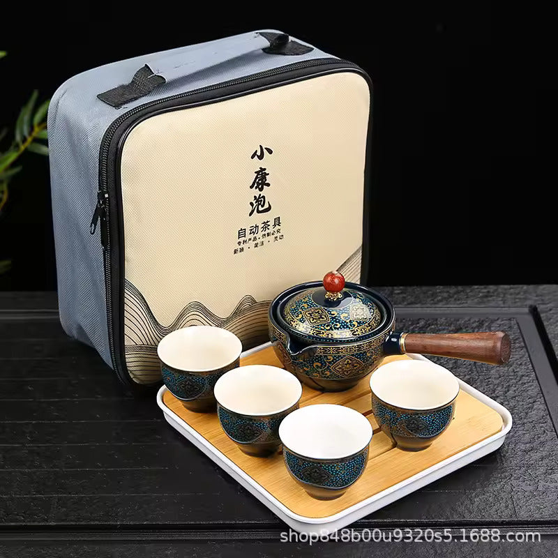 Gravity Balance Creative Rotating Elegant Tea Brewing Side Handle Pot Simple Anti-scalding Hand Free Teapot Tea Set Tea Maker