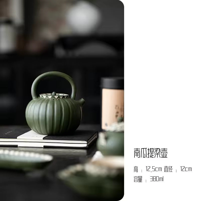 Household Ceramic Teapot Pumpkin Pot Tea Tureen Fair Cup Teacup Anti Scalding