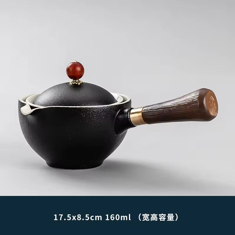 Gravity Balance Creative Rotating Elegant Tea Brewing Side Handle Pot Simple Anti-scalding Hand Free Teapot Tea Set Tea Maker