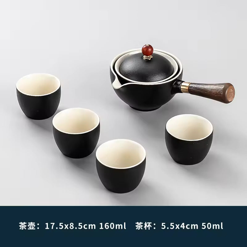 Gravity Balance Creative Rotating Elegant Tea Brewing Side Handle Pot Simple Anti-scalding Hand Free Teapot Tea Set Tea Maker