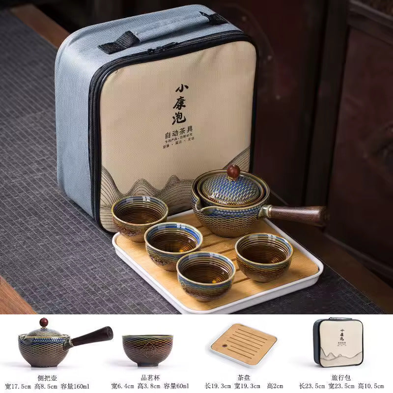 Gravity Balance Creative Rotating Elegant Tea Brewing Side Handle Pot Simple Anti-scalding Hand Free Teapot Tea Set Tea Maker