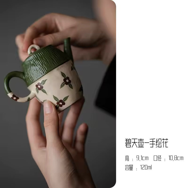 Household Ceramic Teapot Pumpkin Pot Tea Tureen Fair Cup Teacup Anti Scalding