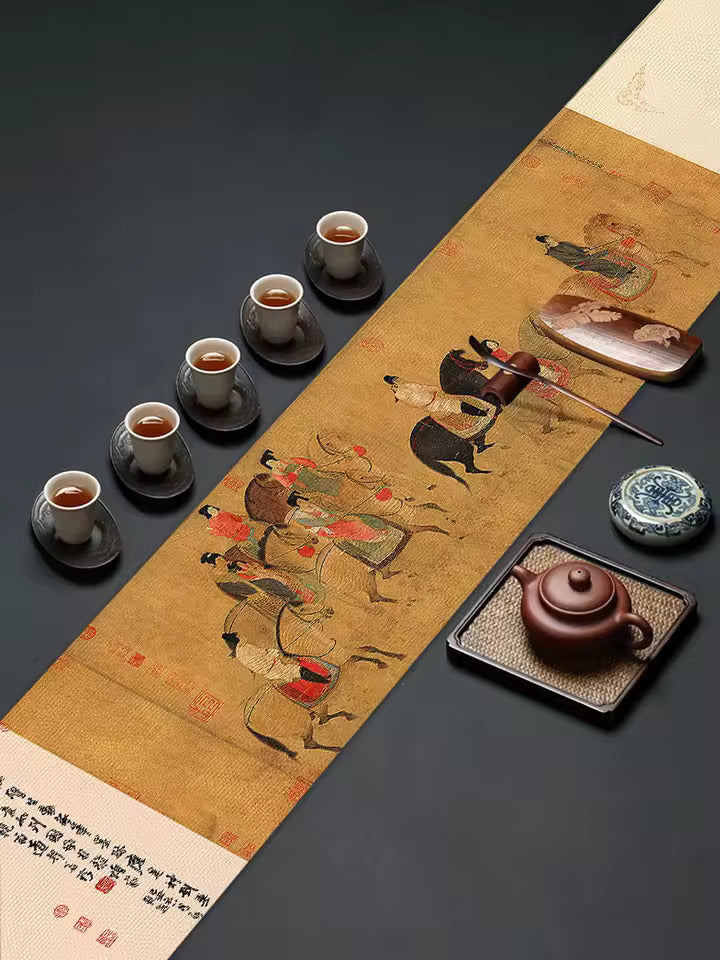 Tea Table Table Strip Tea Cloth Table Flag New Chinese Zen Dry Tea Mat Mat Waterproof Tea Mat Tea Ceremony Accessories