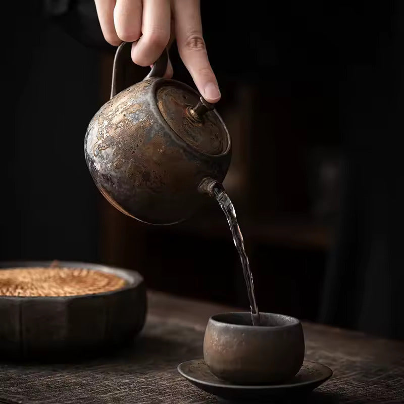 Japanese Style Household with Filter Single Tea Infuser Bubble Teapot Kung Fu Tea Set Accessories Gilded Retro