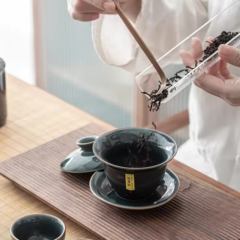 Household Celadon Ru Kiln Tea Set Gift Box Packaging Ceramic Kung Fu Tea Set
