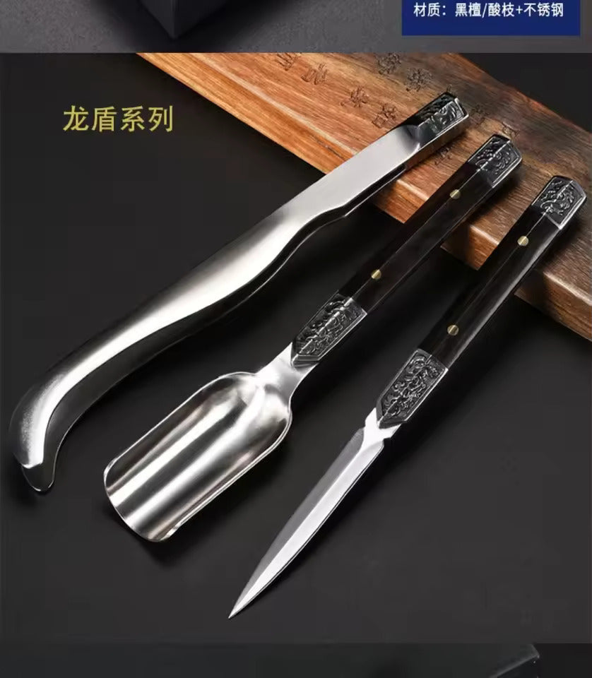 Tea Ceremony Six Gentleman 304 Stainless Steel Tea Spoon Tea Knife Tea Spatula Teaspoon Set Kung Fu Tea Set Tea Accessories