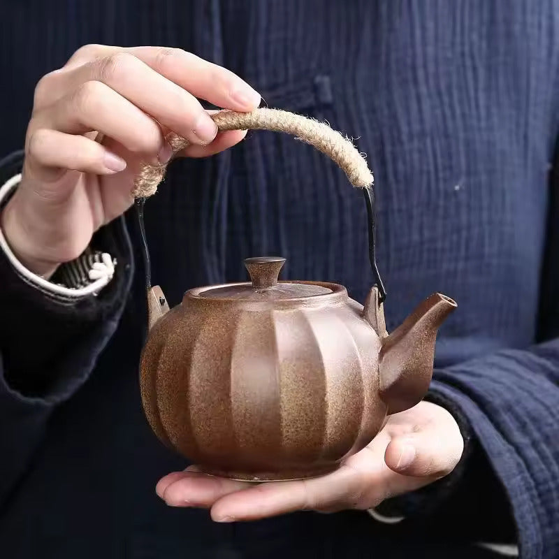 Coarse Pottery Lifting Beam Pot Japanese Style Ceramics Teapot Warm Tea Stove Tea Cup Tea Sea Kung Fu Tea Set Accessories