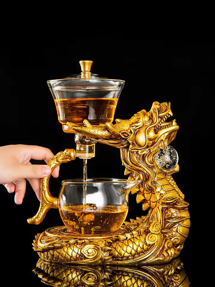 High Boron Silicate Pyrex Automatic Tea Set Office Home Tea Brewing Transparent Teapot Tea Cup Gift Kung Fu Tea Set