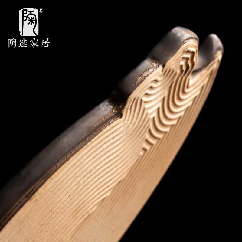 Kiln Transformation Ceramic Pot Bearing Hand-painted Dry Tea Tray Water Storage Small Tea Tray Zen Kung Fu Tea Set Accessories