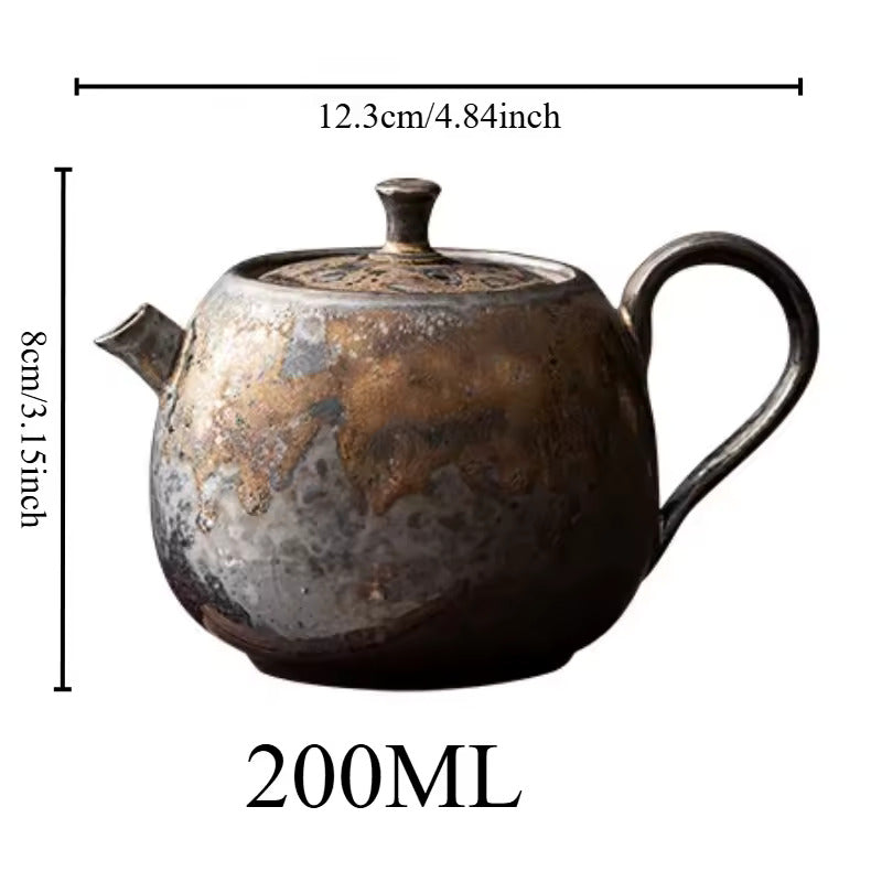 Japanese Style Household with Filter Single Tea Infuser Bubble Teapot Kung Fu Tea Set Accessories Gilded Retro