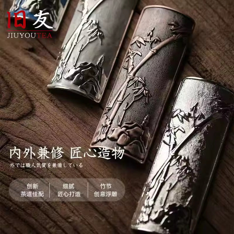 Metal Tea Set Copper Teaspoon Teaspoon Tea Lotus Tea Dial Three-piece Tea Ceremony Kung Fu Tea Set Accessories