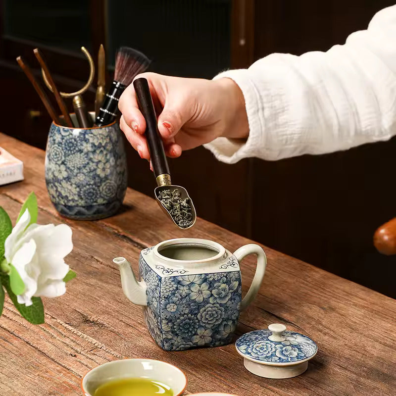 Household Chinese Blue and White Porcelain Tea Set Office Brewing Tea Premium Gift Set