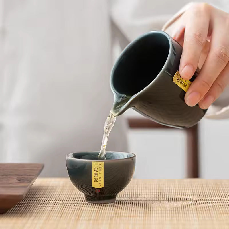 Household Celadon Ru Kiln Tea Set Gift Box Packaging Ceramic Kung Fu Tea Set