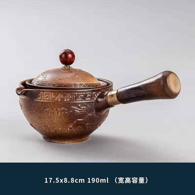 Gravity Balance Creative Rotating Elegant Tea Brewing Side Handle Pot Simple Anti-scalding Hand Free Teapot Tea Set Tea Maker