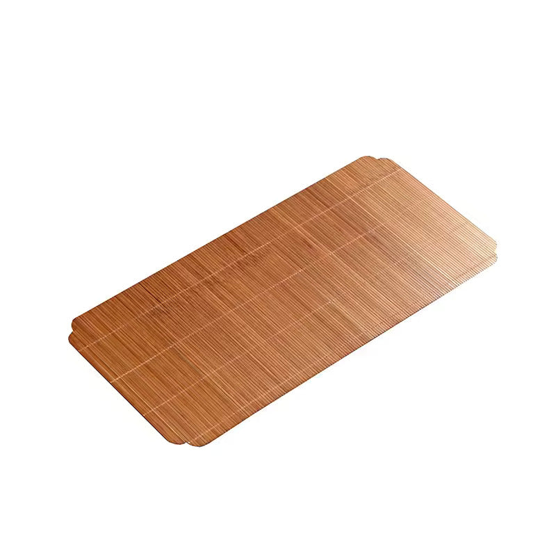 Bamboo Woven Lacquer Tea Mat Chinese Retro Table and Flag Tea Table Mat Double-sided Placemat Insulated Mat