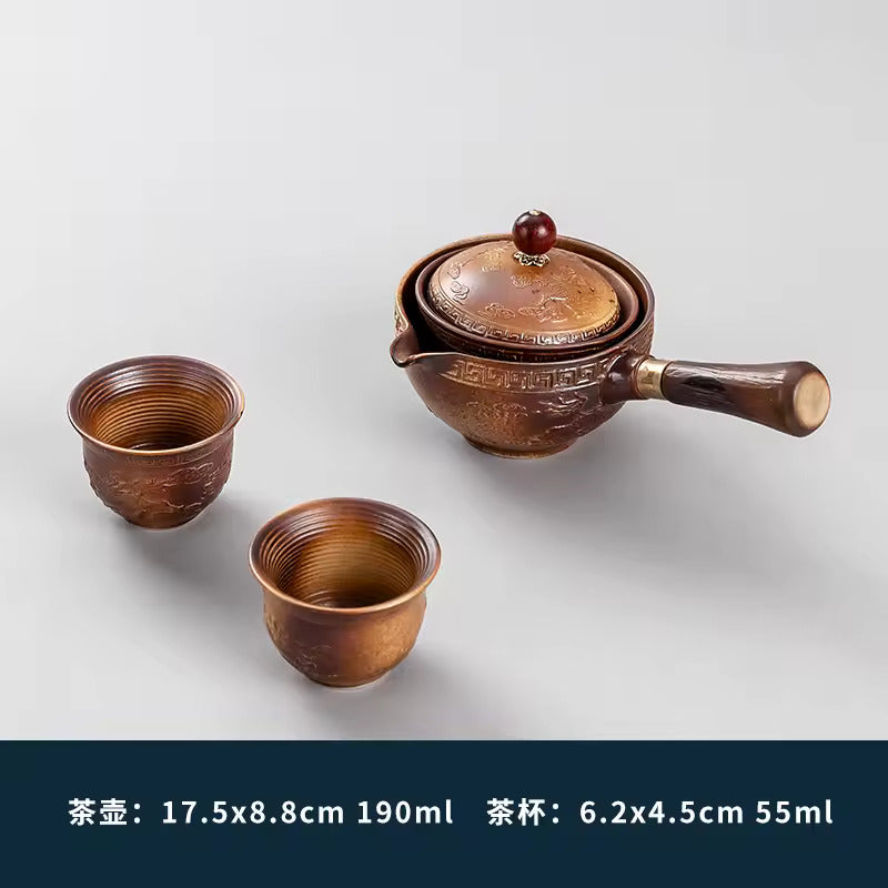 Gravity Balance Creative Rotating Elegant Tea Brewing Side Handle Pot Simple Anti-scalding Hand Free Teapot Tea Set Tea Maker