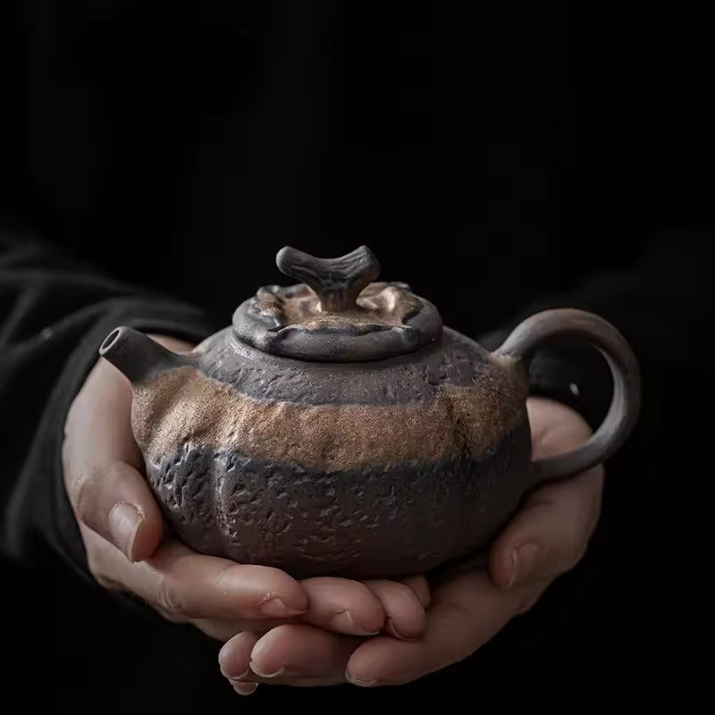 Japanese-style Rough Pottery Kung Fu Tea Set Home Ceramic Tea Tray Water Storage Tea Table Retro Teapot Tea Cup