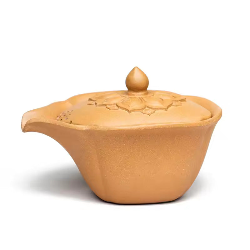 Yixing Original Ore Purple Sand Tea Divider Tea Cup Hand Grasping Pot Tea Set Accessories Bionic Lotus Justice Cup Cover Bowl