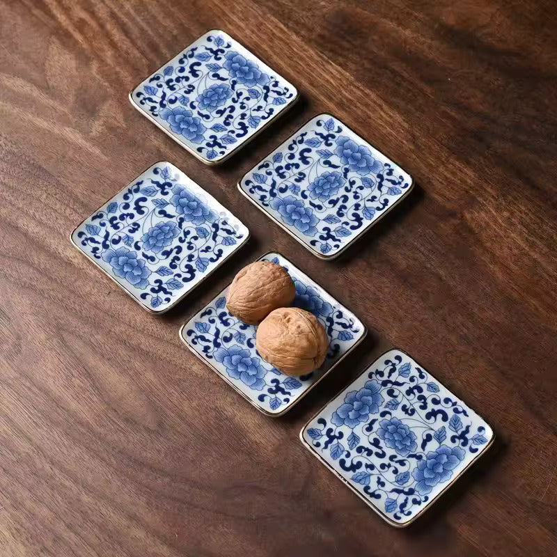 Creative Ceramic Tea Cup Mat Gold Anti Slip Tea Table Insulated Cup Holder Kung Fu Tea Ceremony Accessories