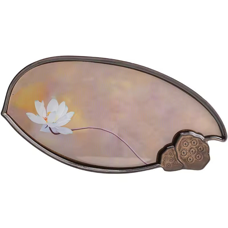 Kiln Transformation Ceramic Pot Bearing Hand-painted Dry Tea Tray Water Storage Small Tea Tray Zen Kung Fu Tea Set Accessories