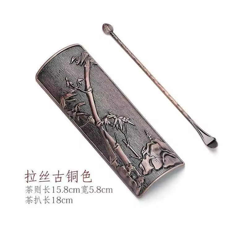Metal Tea Set Copper Teaspoon Teaspoon Tea Lotus Tea Dial Three-piece Tea Ceremony Kung Fu Tea Set Accessories