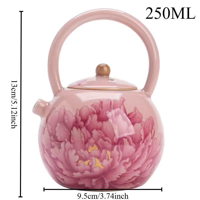 Jingdezhen Peony Ceramic Teapot Kung Fu Tea Set Accessories Stuffy Teapot