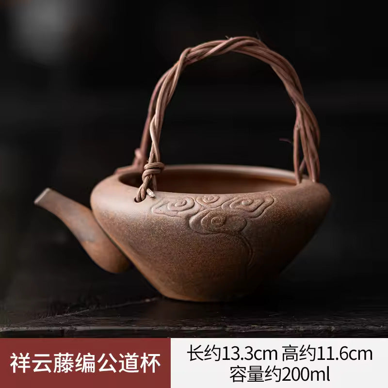 Thumb Side Handle Pot Outdoor Hearth Tea Maker Rough Pottery Teapot Dry Burnable Kung Fu Tea Set Tea Maker