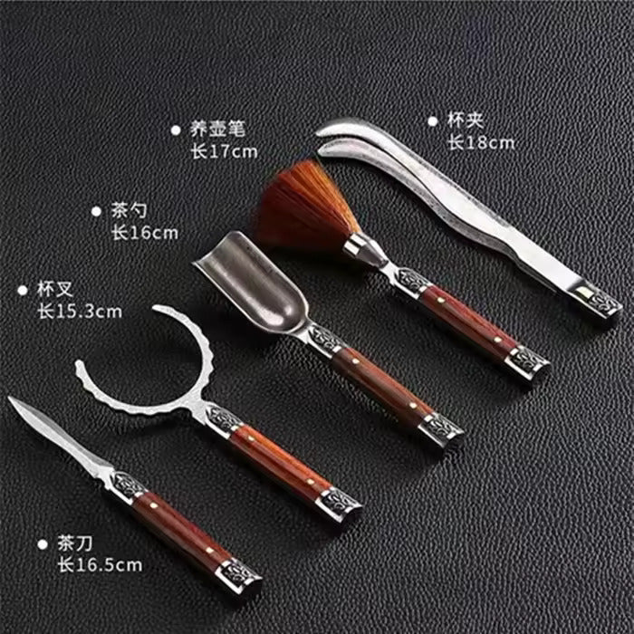 Tea Ceremony Six Gentleman 304 Stainless Steel Tea Spoon Tea Knife Tea Spatula Teaspoon Set Kung Fu Tea Set Tea Accessories