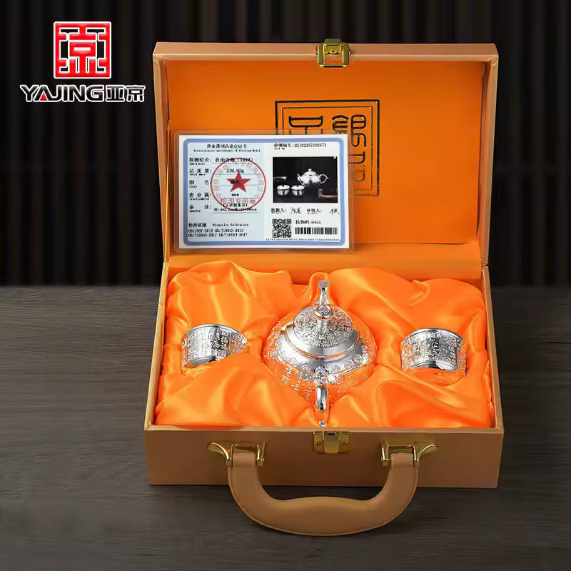 New Silver Pot Tea Set Gilded Silver Tea Cup Non Fading Silver Plated Alloy Tea Pot Cup