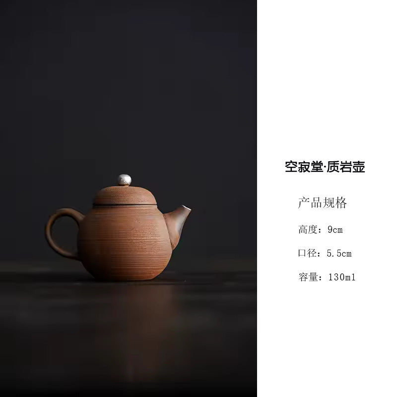 Old Rock Clay Hand Made Teapot Kung Fu Tea Set Retro Coarse Pottery Teapot Chinese Style Zen Tea Infuser Single Pot