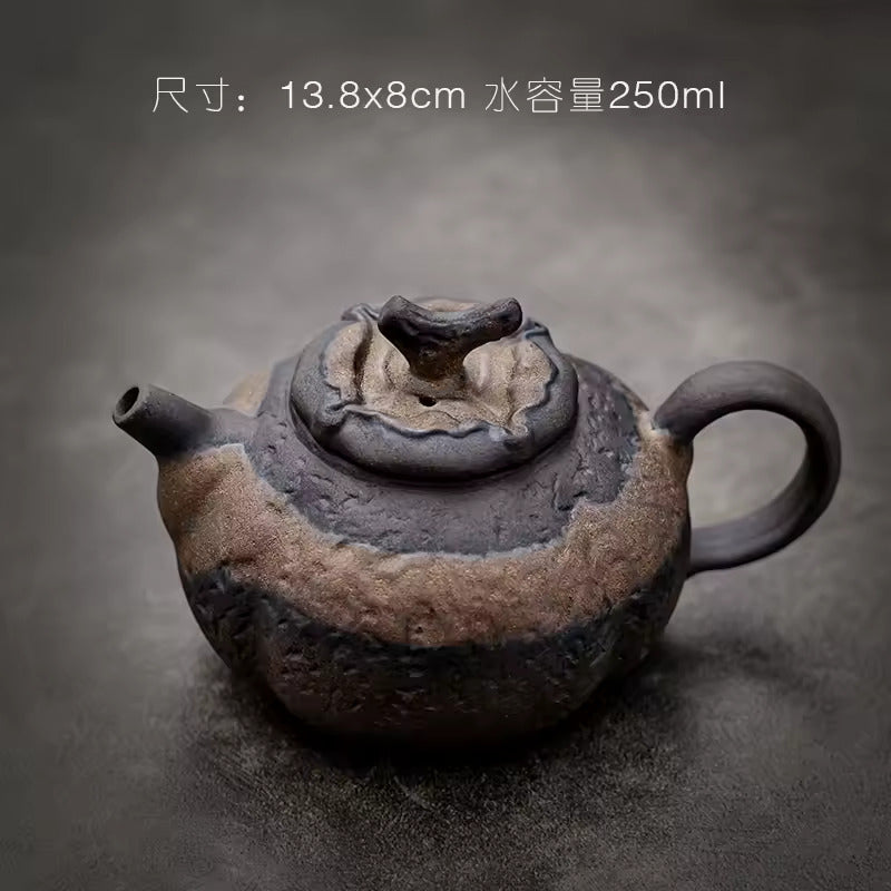 Japanese-style Rough Pottery Kung Fu Tea Set Home Ceramic Tea Tray Water Storage Tea Table Retro Teapot Tea Cup