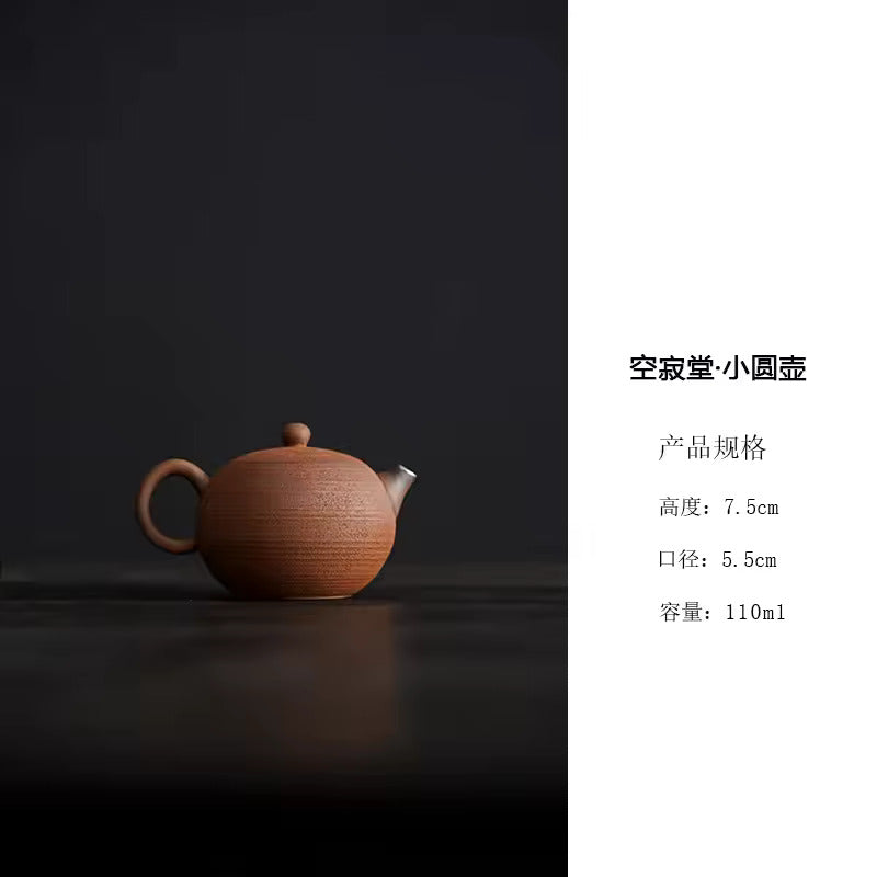 Old Rock Clay Hand Made Teapot Kung Fu Tea Set Retro Coarse Pottery Teapot Chinese Style Zen Tea Infuser Single Pot