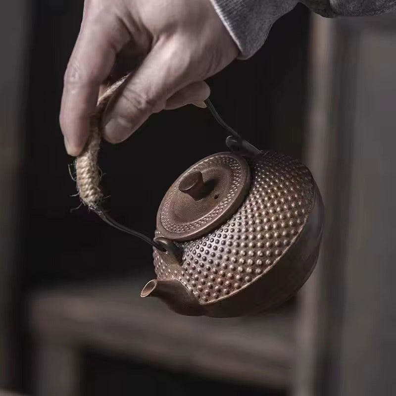 Coarse Pottery Lifting Beam Pot Japanese Style Ceramics Teapot Warm Tea Stove Tea Cup Tea Sea Kung Fu Tea Set Accessories