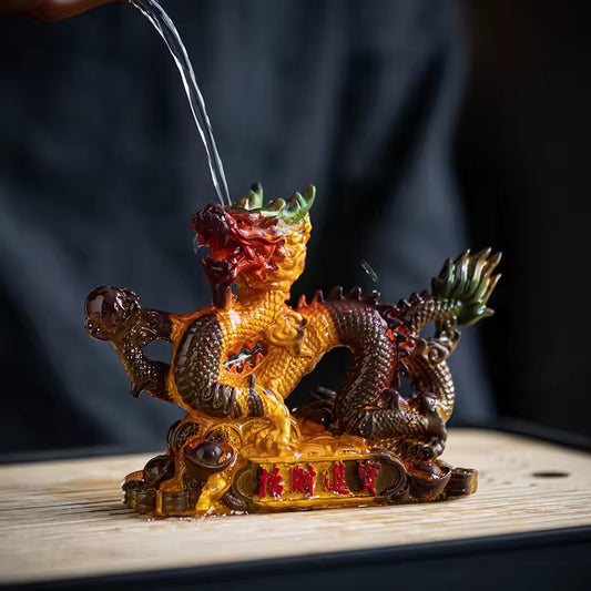 Tea Table Decoration with Color Changing Tea Pet Dragon Ornaments Chinese Mascot for Tea Ceremony Accessories