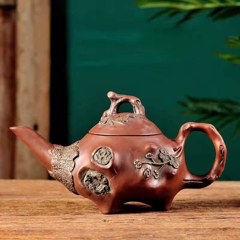 500ML Yixing Purple Clay Pot Shaped Teapot Long Beaked Pot Filtration Vermicelli Teapot Kung Fu Tea Set