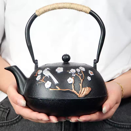 Japanese Style Handmade Iron Kettle Cast Iron Tea Kettle for Boiling Water and Making Tea Home Kung Fu Tea Accessories
