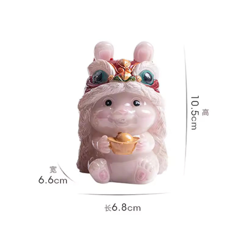Creative Resin Bunny Tea Pet with Color Changing Effect for Kung Fu Tea Set and Tea Ceremony Accessories
