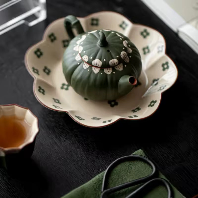 Household Ceramic Teapot Pumpkin Pot Tea Tureen Fair Cup Teacup Anti Scalding