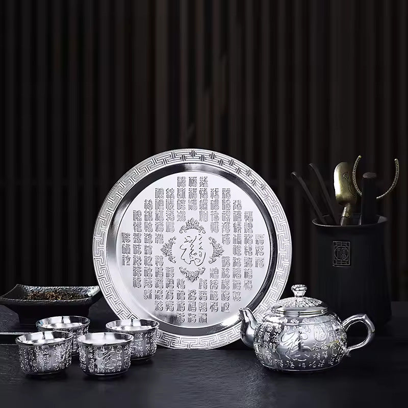 New Silver Pot Tea Set Gilded Silver Tea Cup Non Fading Silver Plated Alloy Tea Pot Cup