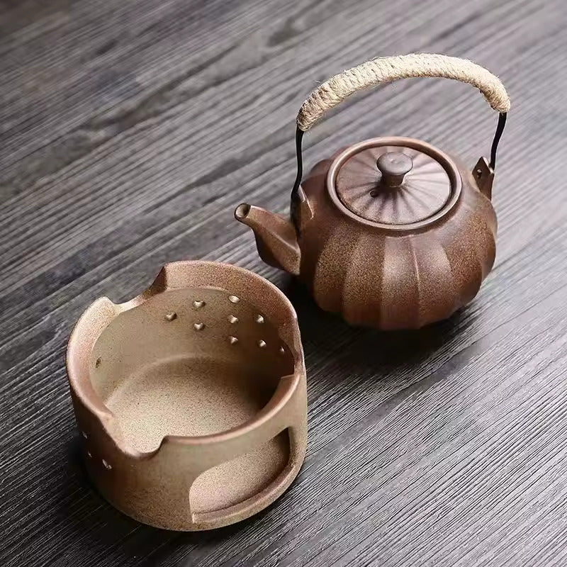 Coarse Pottery Lifting Beam Pot Japanese Style Ceramics Teapot Warm Tea Stove Tea Cup Tea Sea Kung Fu Tea Set Accessories