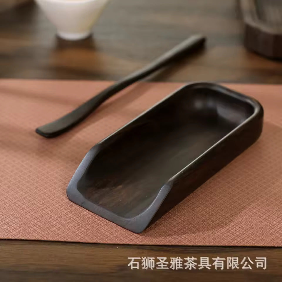 Zen Kung Fu Tea Ceremony Accessories Solid Wood Handmade Tea Spoon Two Piece Set