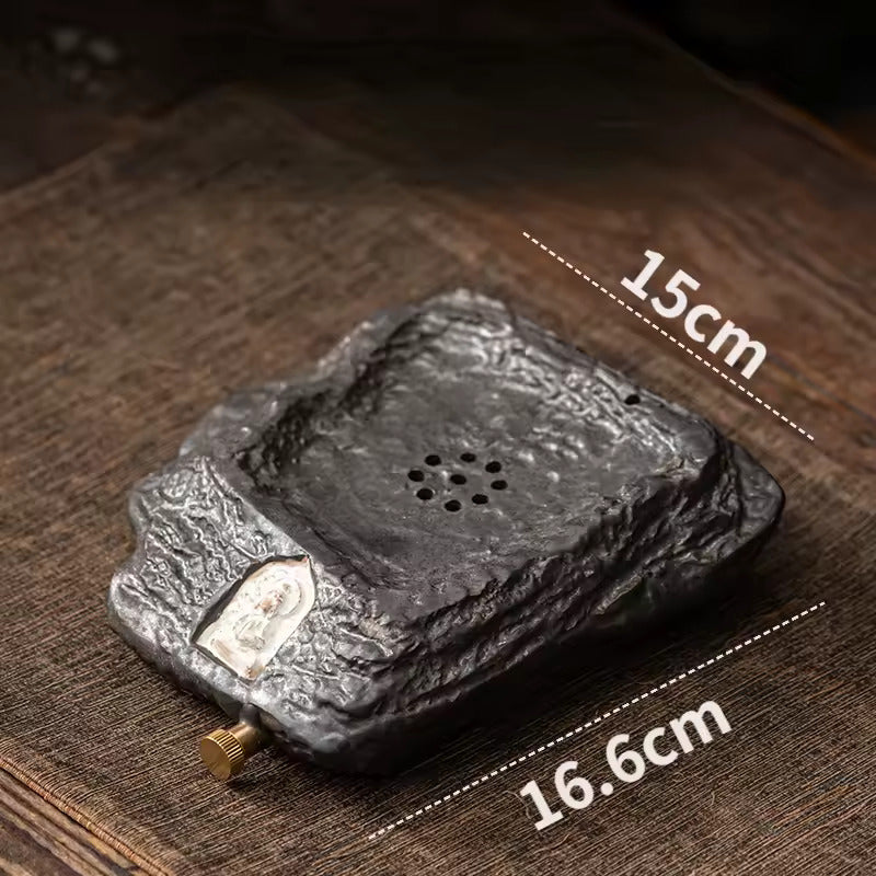 Japanese Dry Brewing Tea Tray Vintage Household Rough Pottery Drainage Storage Dual Purpose Pot Bearing Tea Set Tray Tea Table