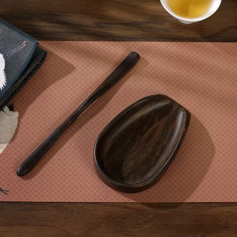 Zen Kung Fu Tea Ceremony Accessories Solid Wood Handmade Tea Spoon Two Piece Set